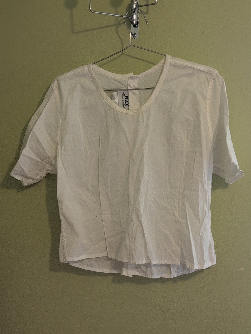 Flax White Boxy Short Sleeve Top